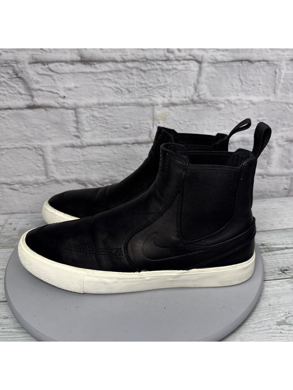 Nike SB Janoski Mid RM Black Leather Chelsea Skate Shoes BQ5888-001 Mens 9.5